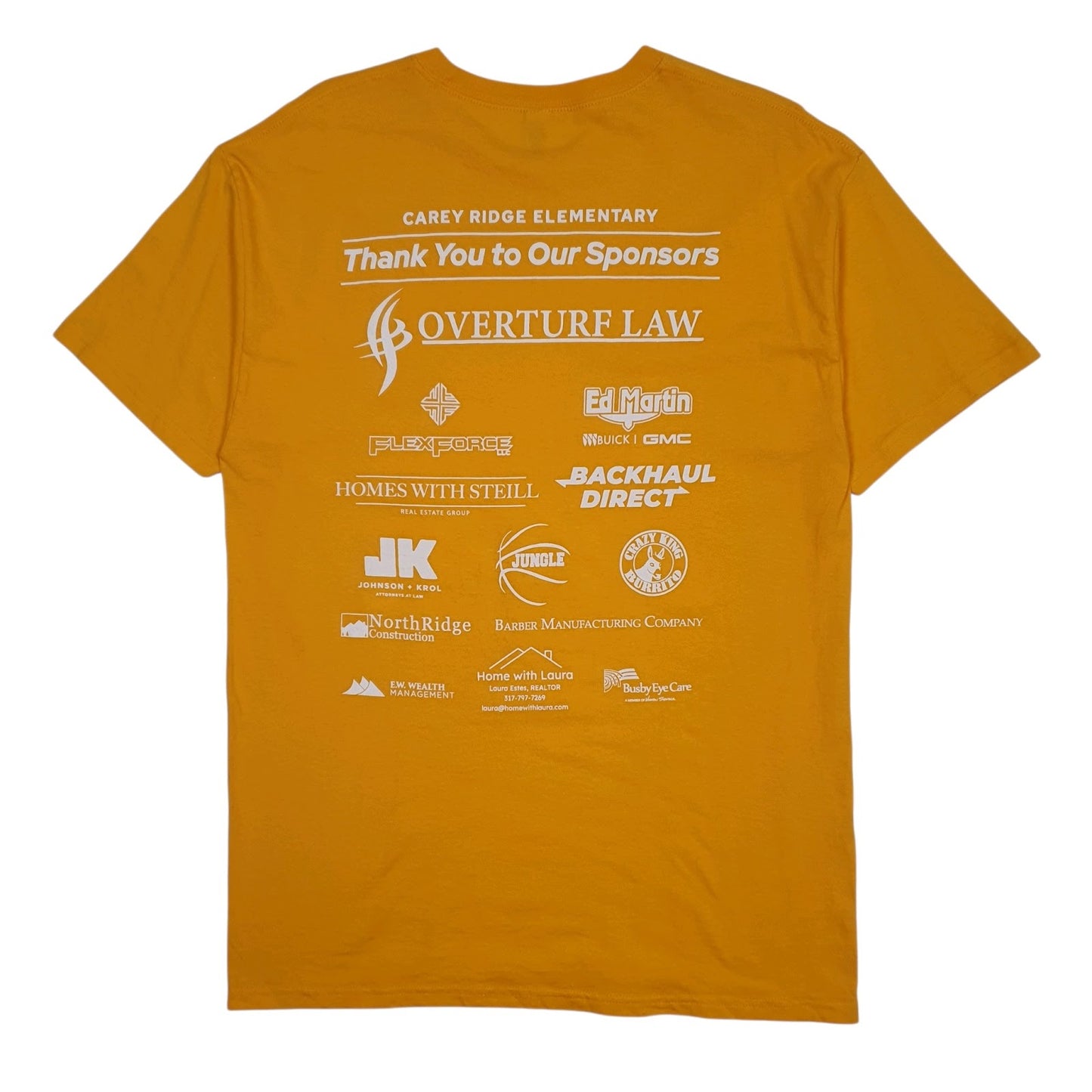 Mens Yellow M&O Carey Ridge Fun Run  T Shirt