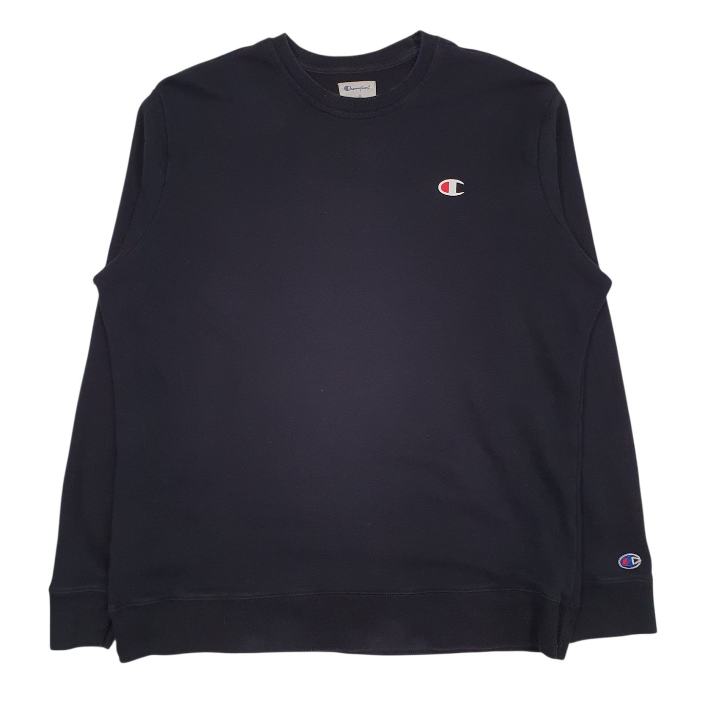 Mens Black Champion  Crewneck Jumper