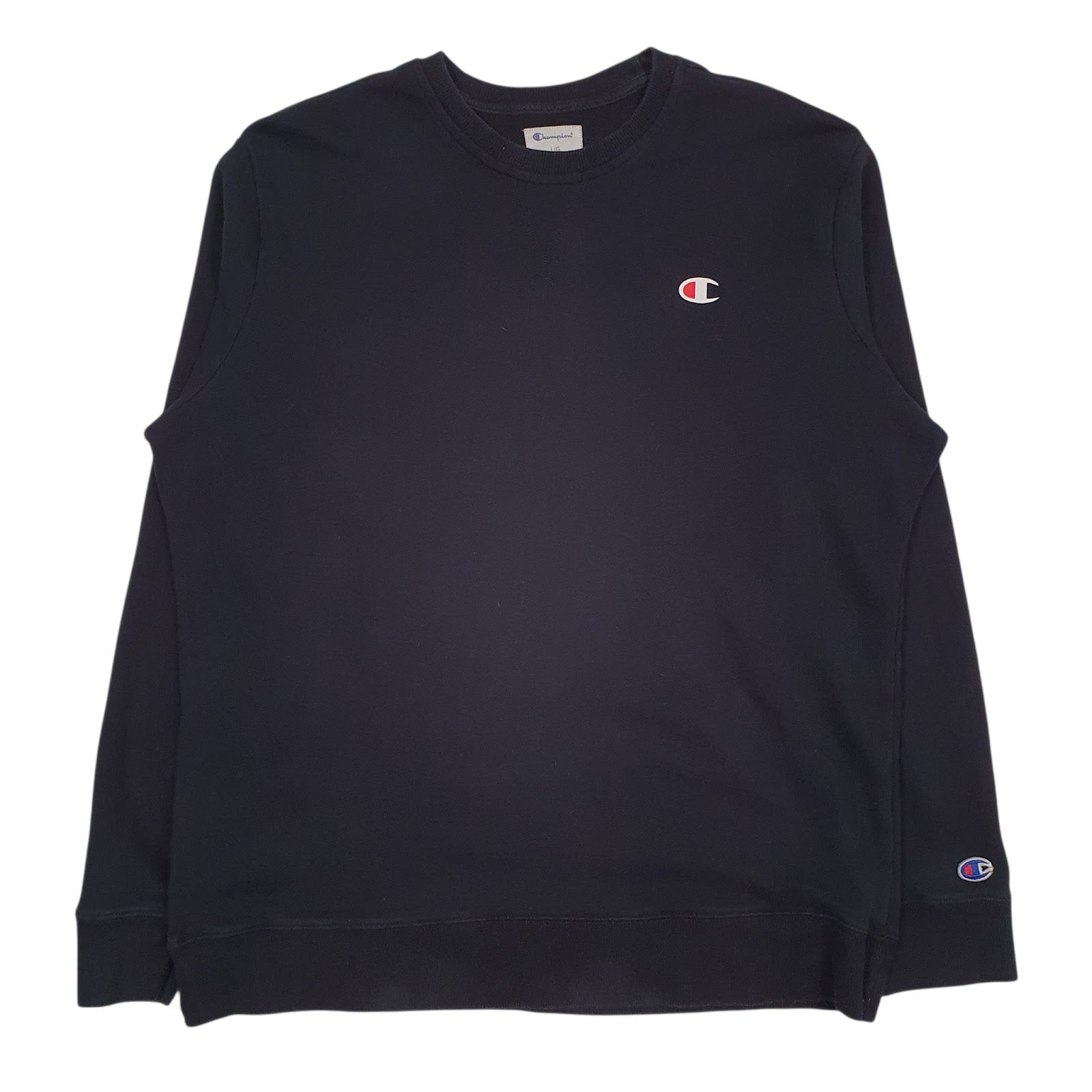 Mens Black Champion  Crewneck Jumper