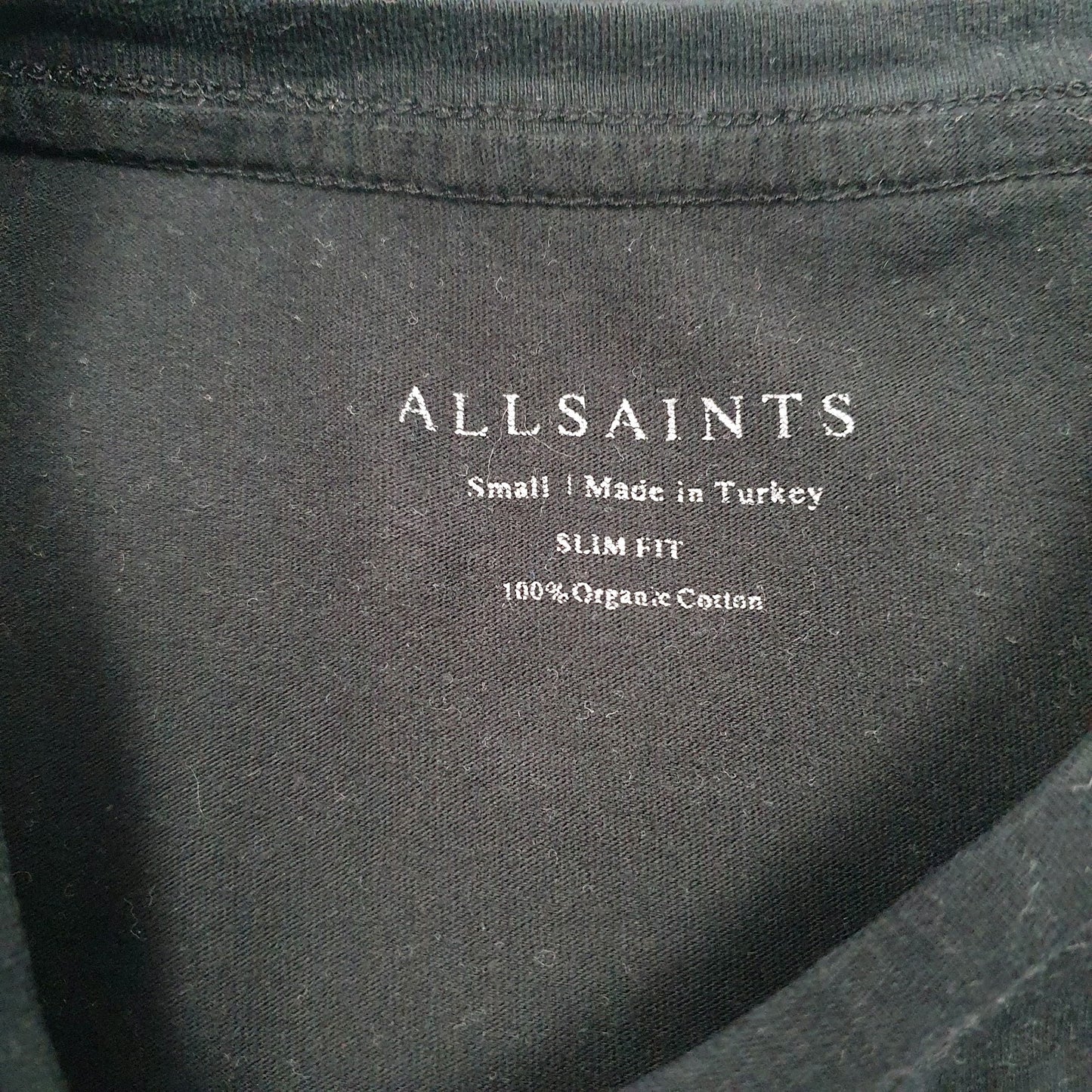 Mens Black All Saints Slim Fit Crewneck T Shirt