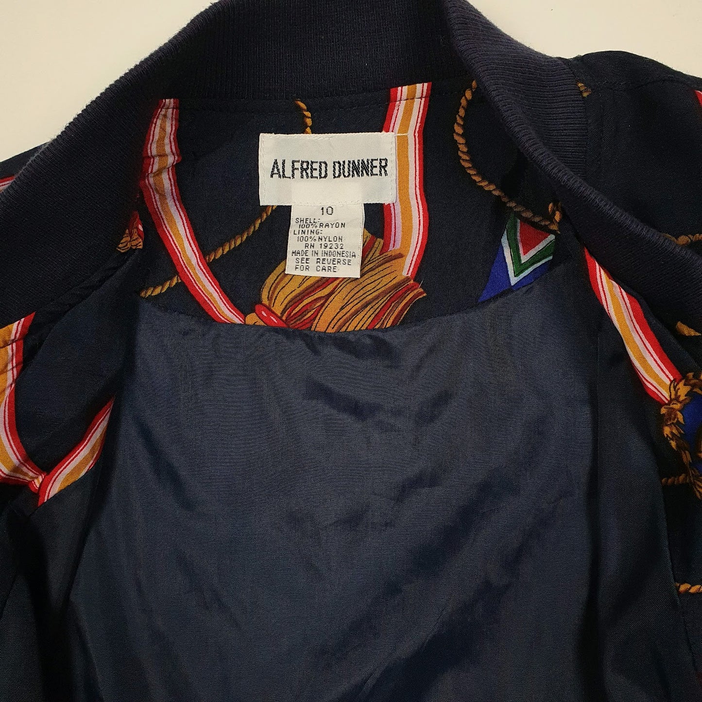 Womens Navy Alfred Dunner Vintage 90s Quarter Zip Coat