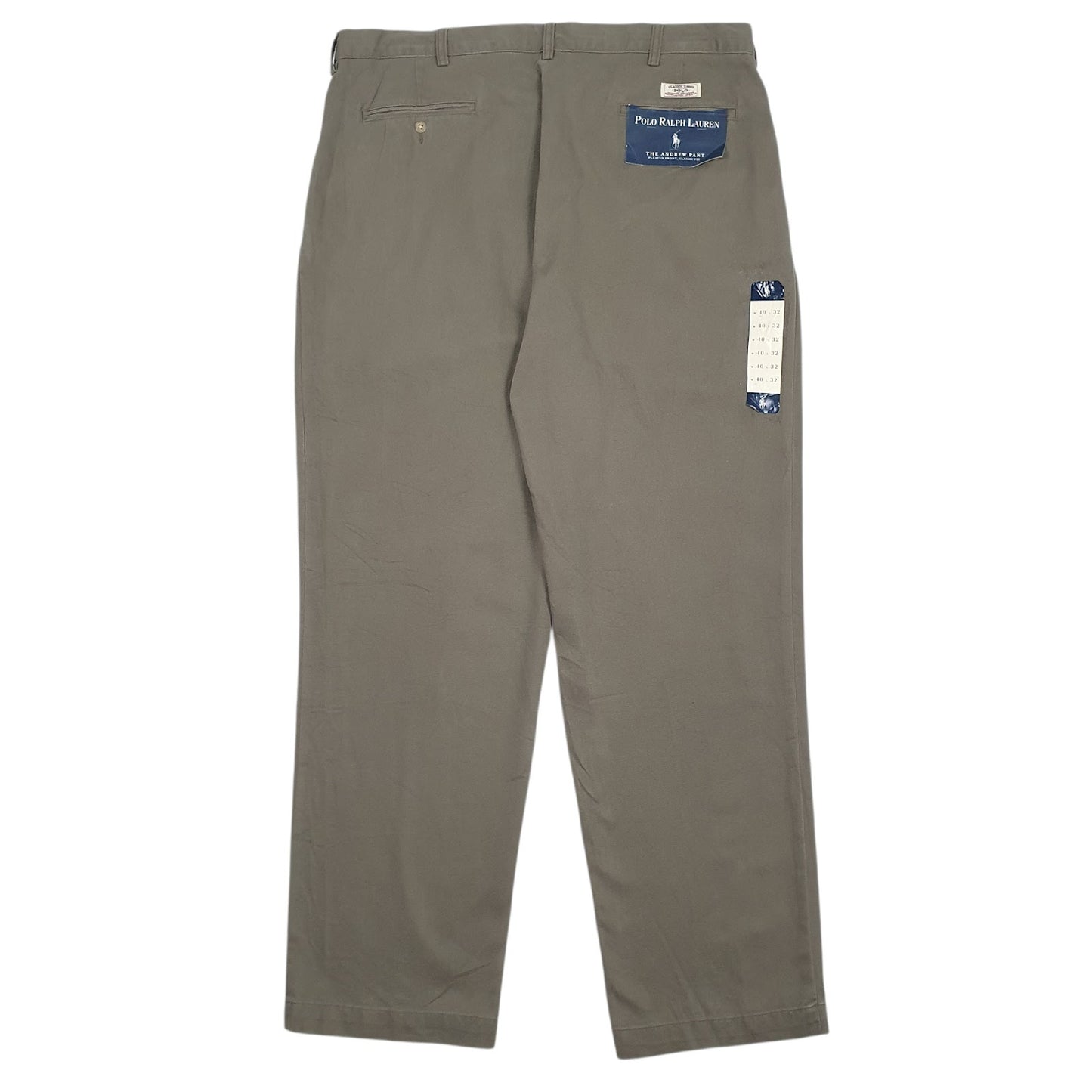 Mens Green Polo Ralph Lauren Andrew Pant Double Pleated  Trousers