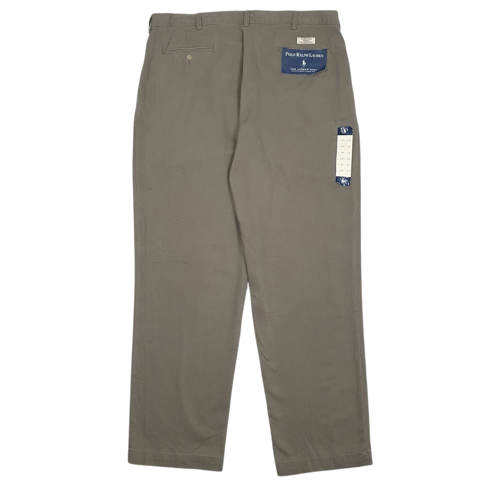 Mens Green Polo Ralph Lauren Andrew Pant Double Pleated  Trousers