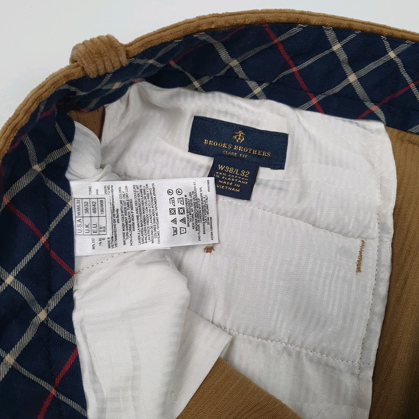 Mens Tan Brooks Brothers Clark Fit  Trousers