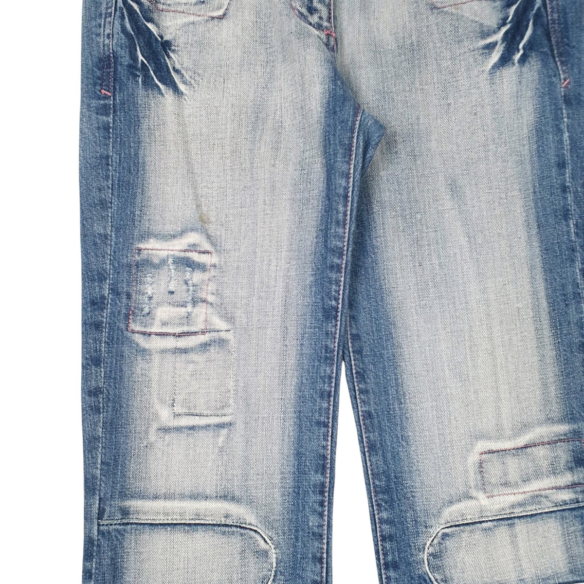 Womens Blue Just L Distressed  Jeans