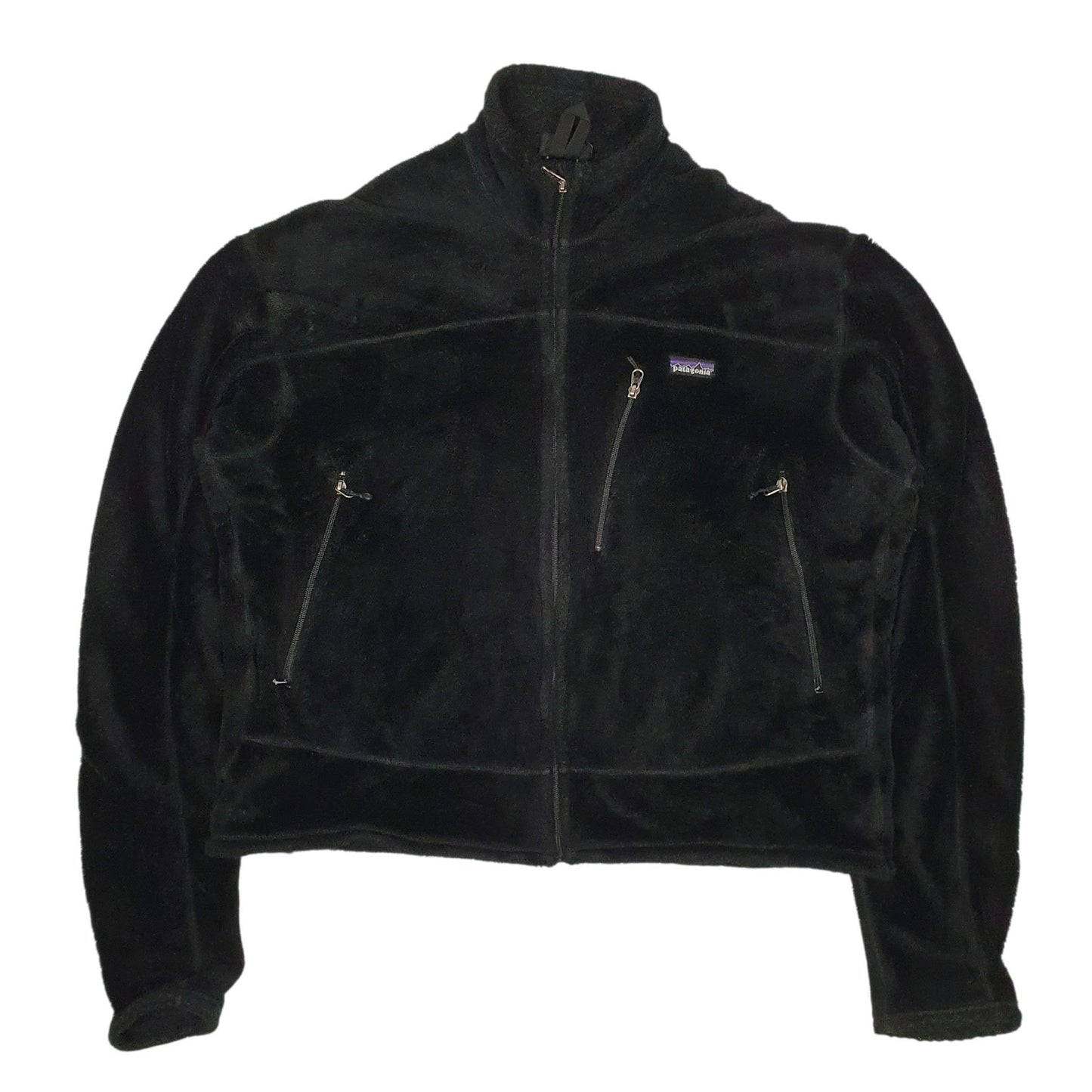 Mens Black Patagonia R2 Fluffy Full Zip Jumper