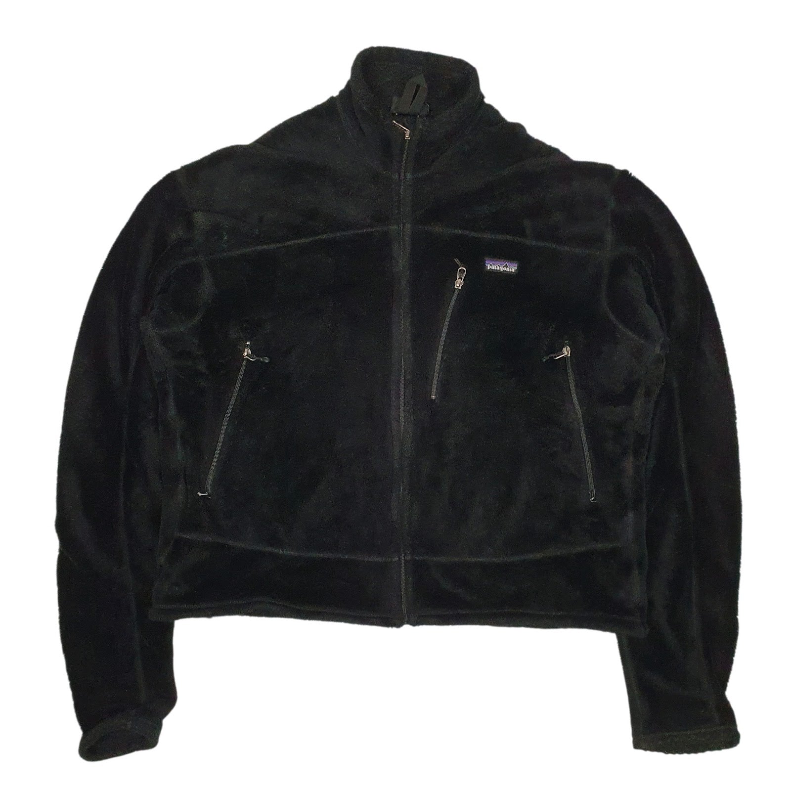 Mens Black Patagonia R2 Fluffy Full Zip Jumper