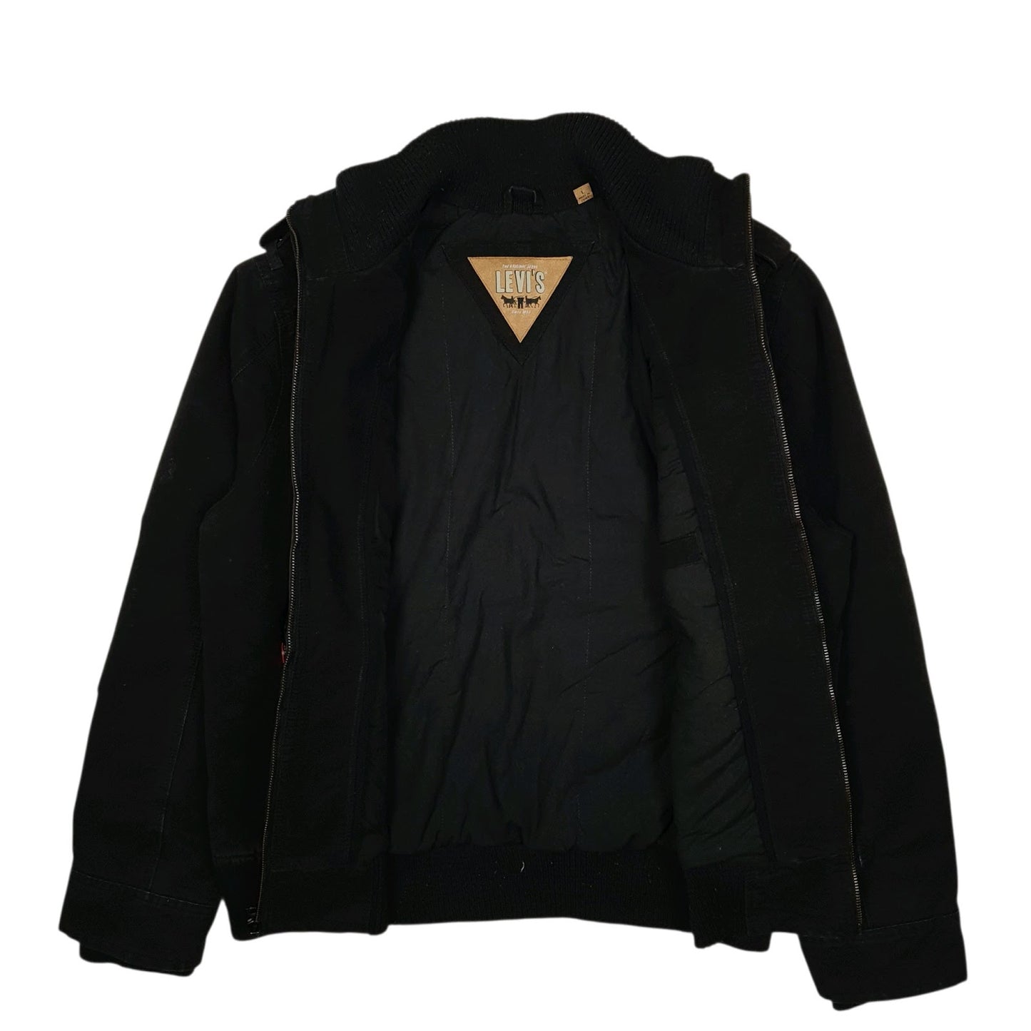 Mens Black Levis Military Bomber Workwear  Coat