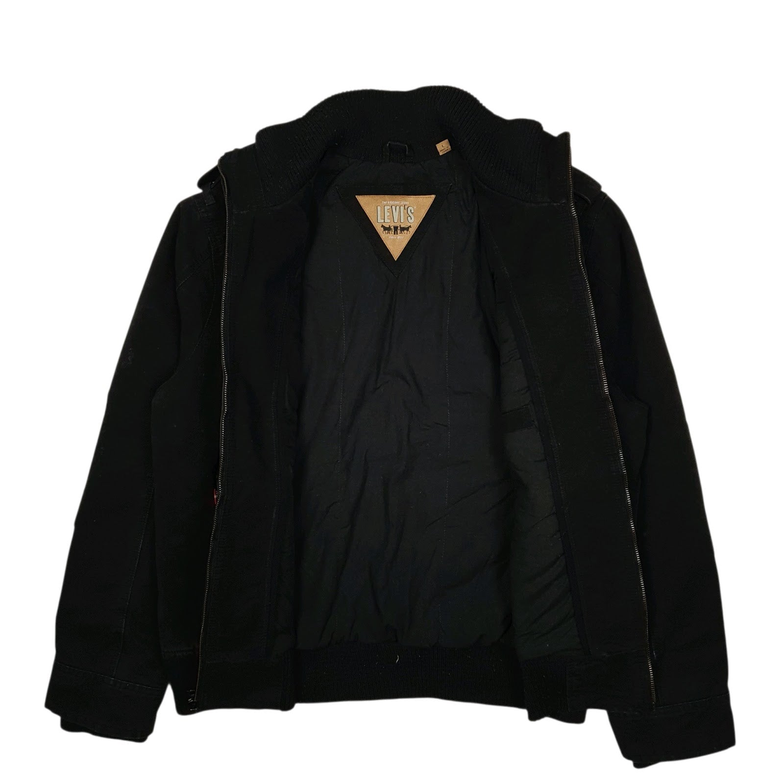Mens Black Levis Military Bomber Workwear  Coat