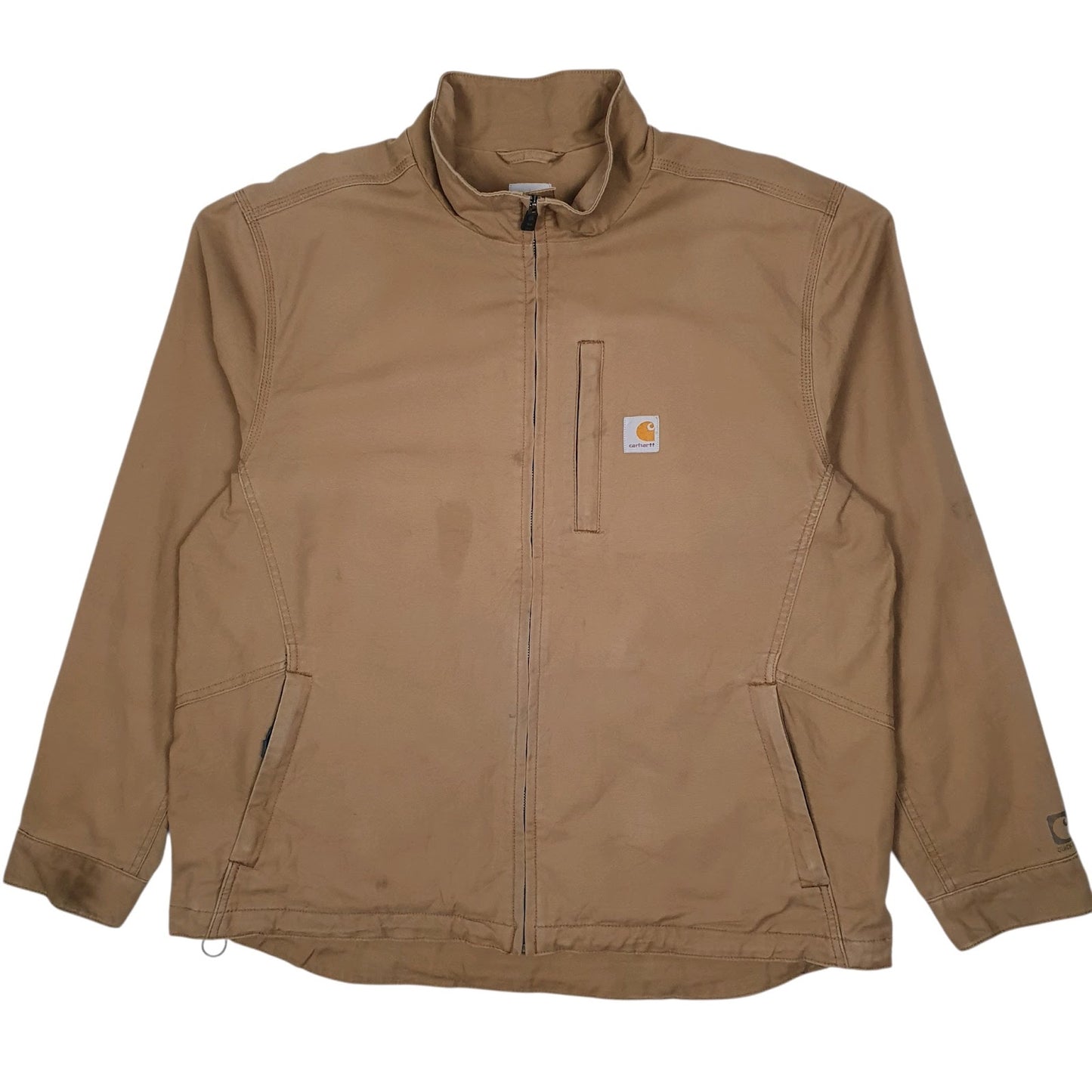 Mens Brown Carhartt Cryder Foreman Detroit Windbreaker Full Zip Coat