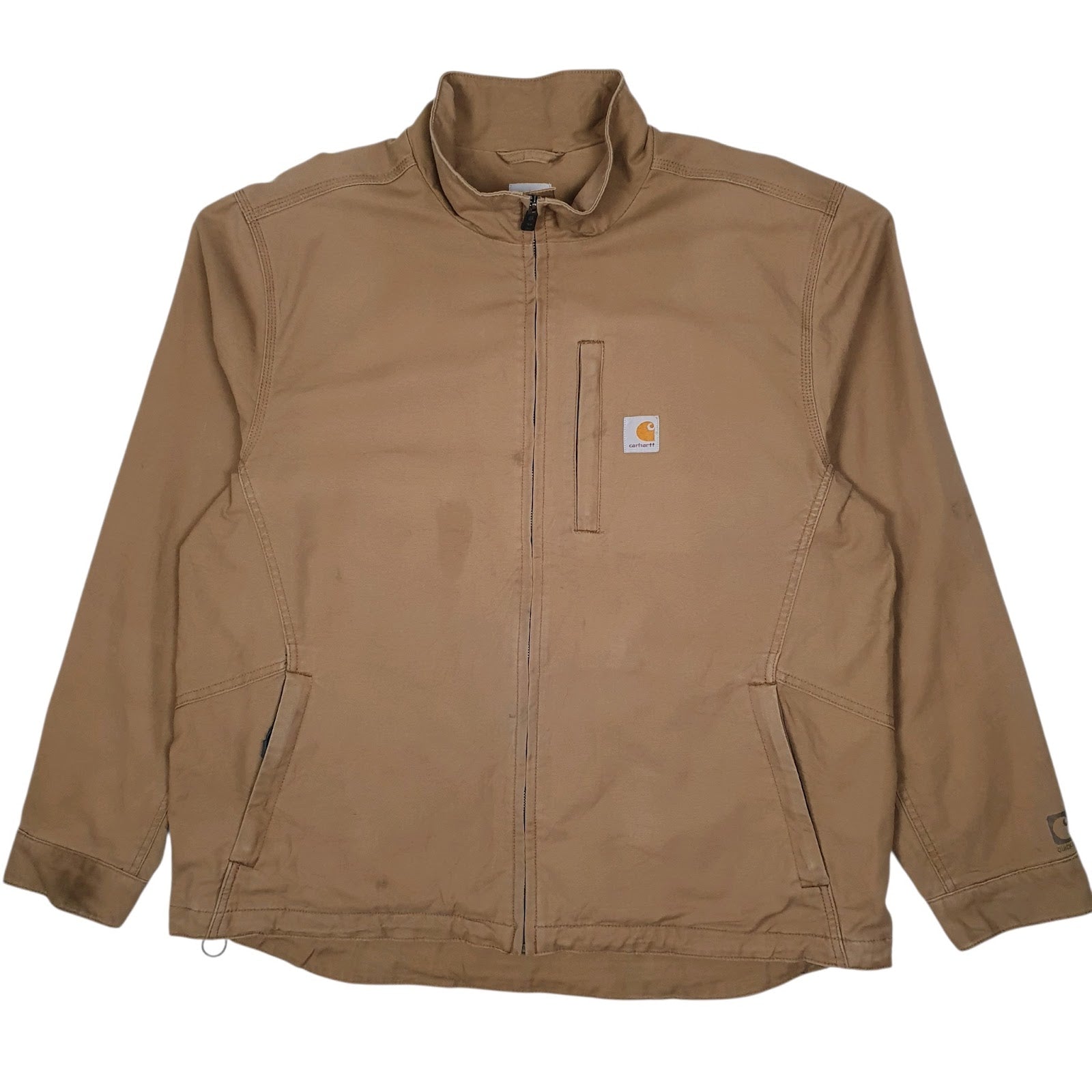 Mens Brown Carhartt Cryder Foreman Detroit Windbreaker Full Zip Coat