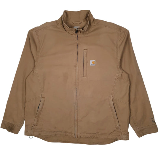 Mens Brown Carhartt Cryder Foreman Detroit Windbreaker Full Zip Coat