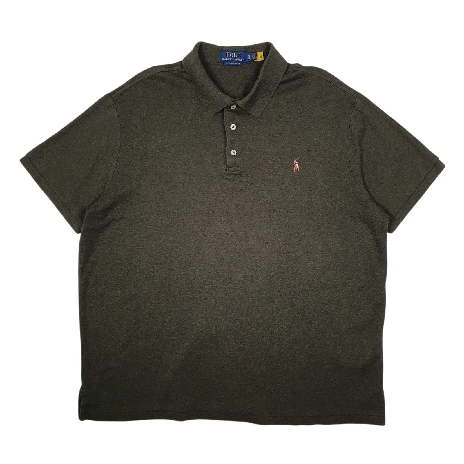 Mens Green Polo Ralph Lauren Custom Slim Fit Short Sleeve Polo Shirt