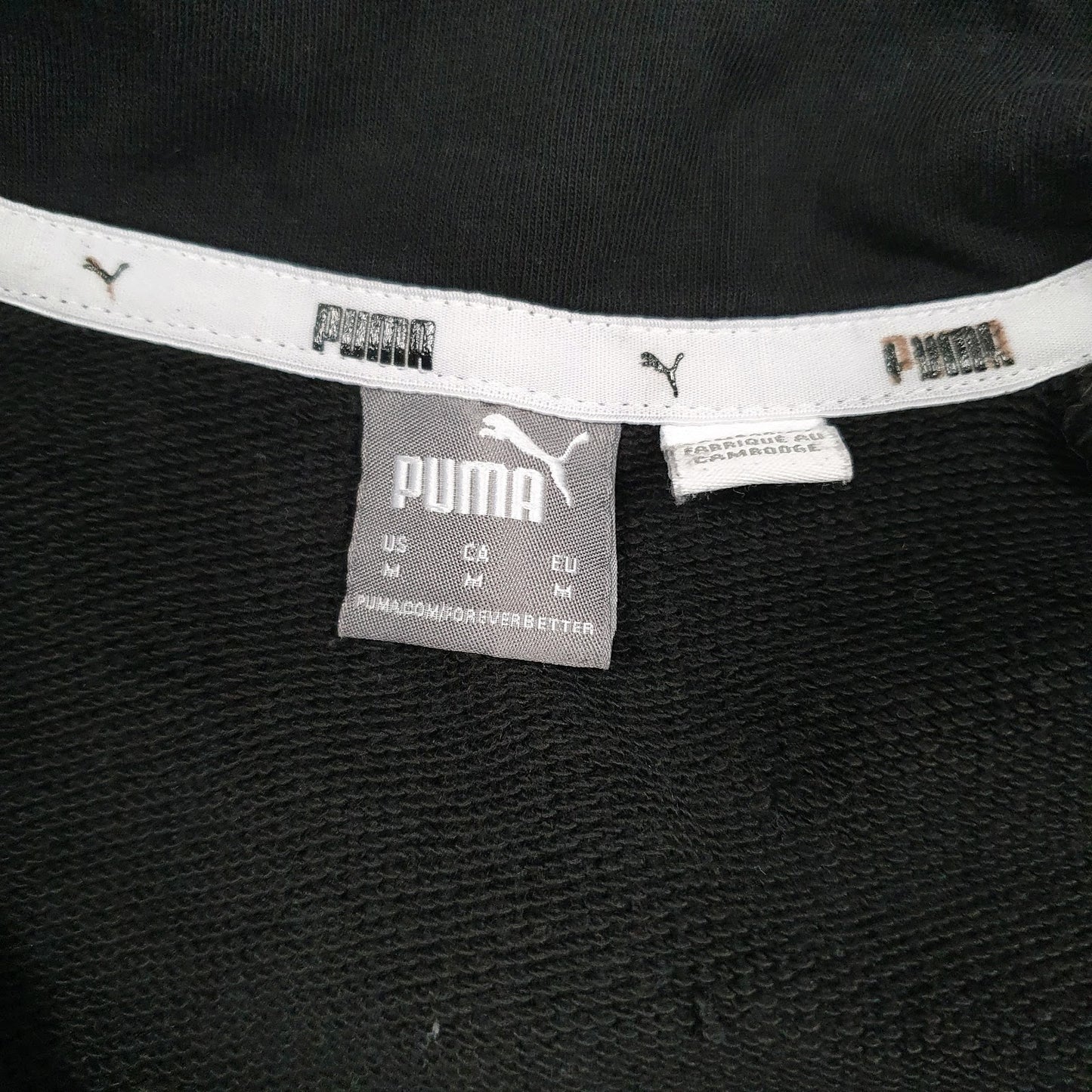 Womens Black Puma  Quarter Zip Jumper