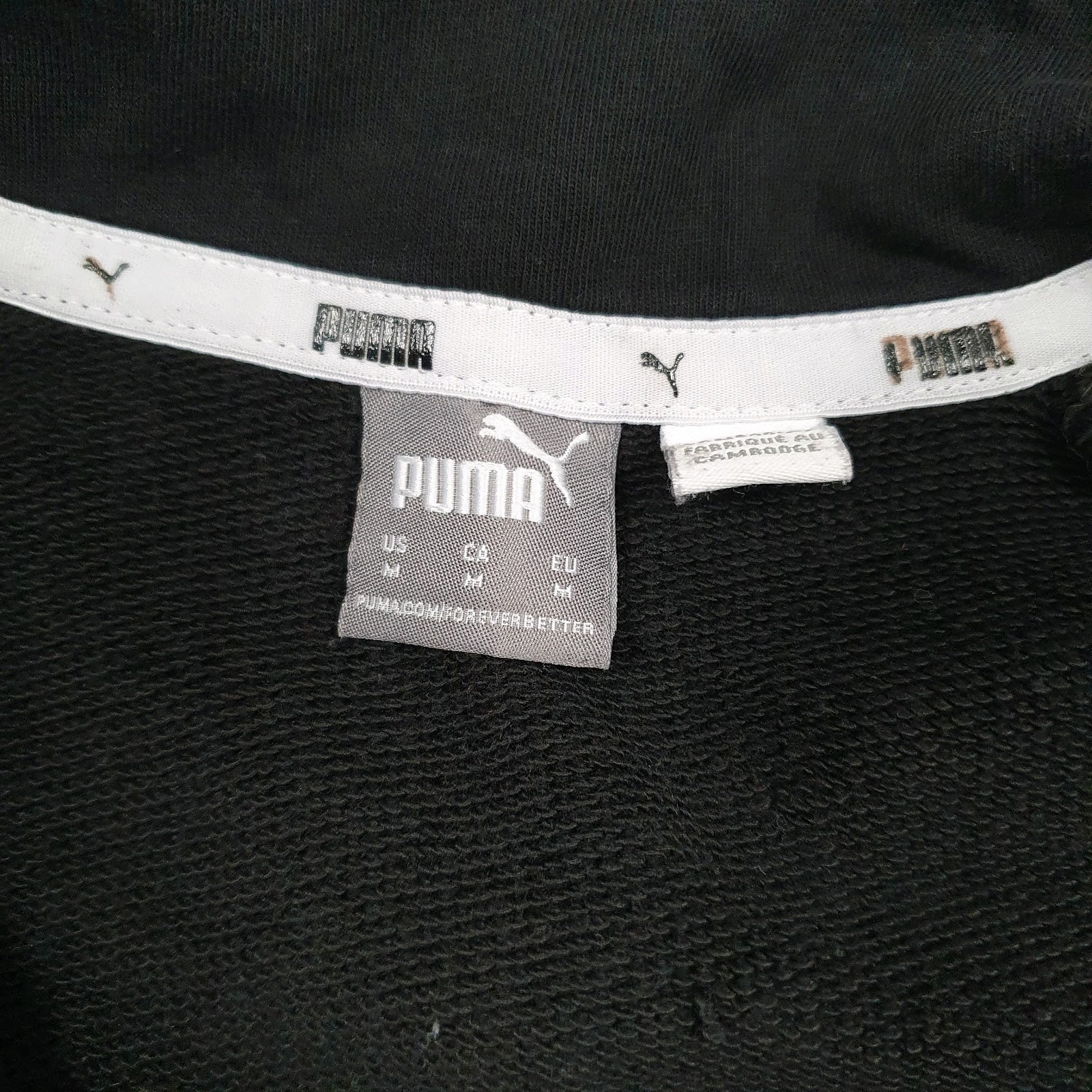 Womens Black Puma  Quarter Zip Jumper