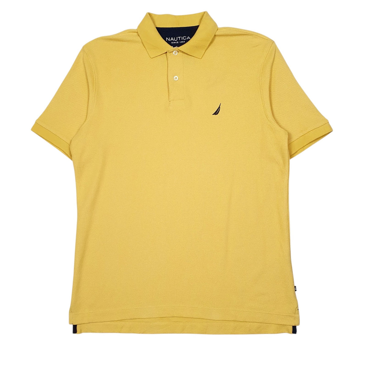 Mens Yellow Nautica  Short Sleeve Polo Shirt