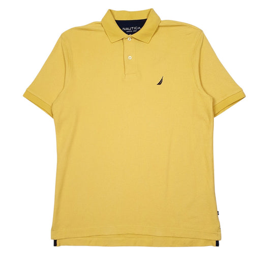 Mens Yellow Nautica  Short Sleeve Polo Shirt