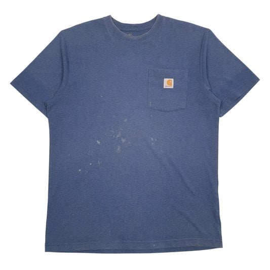 Mens Blue Carhartt  Short Sleeve T Shirt