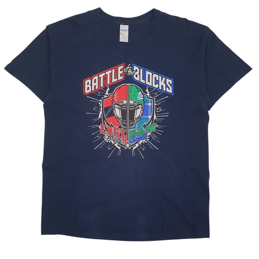 Mens Navy Gildan Battle Of The Blocks Short Sleeve T Shirt