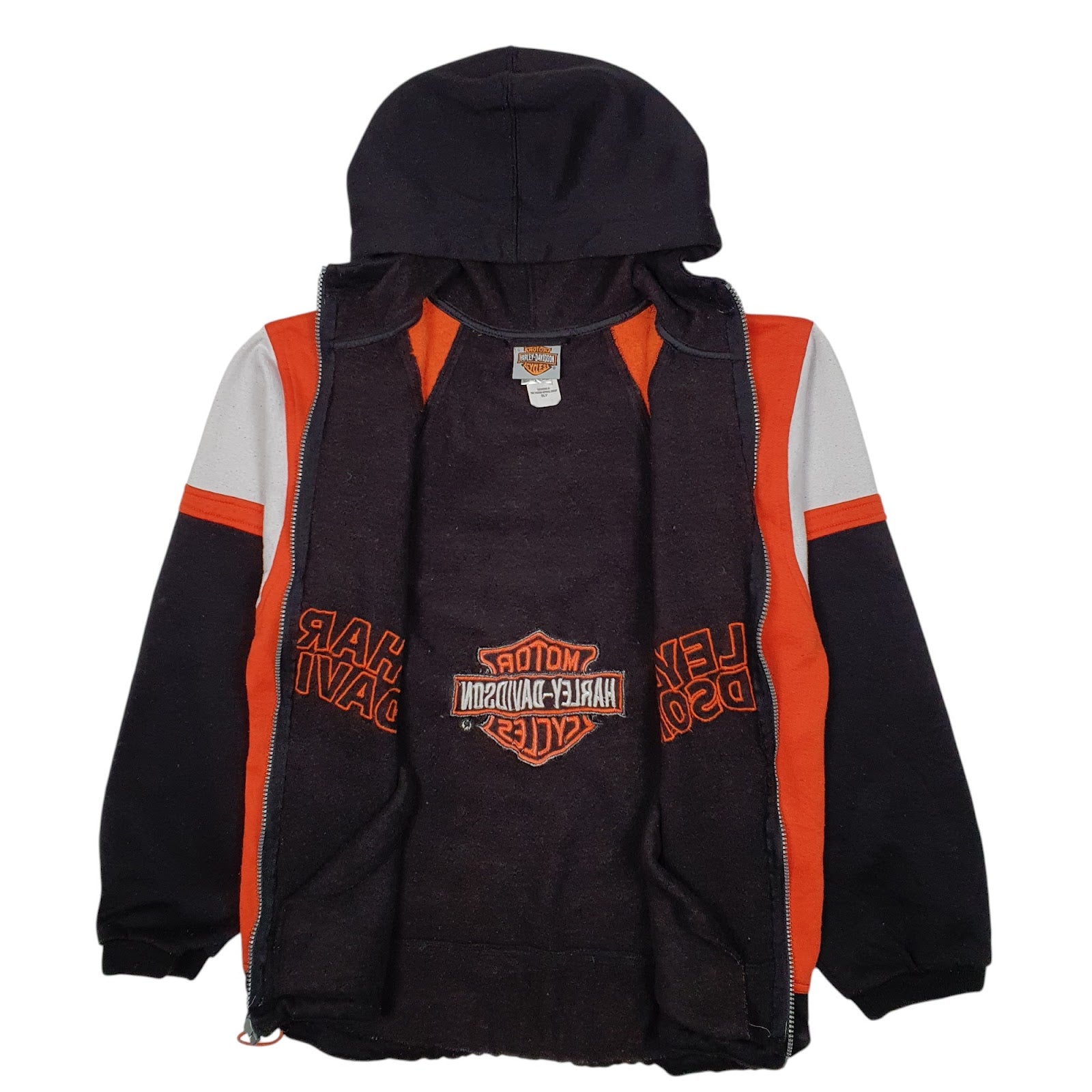 Mens Black Harley Davidson Motorcycles Hoodie Full Zip Jumper