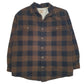 Mens Brown Red Head Sherpa Lined Flannel  Coat