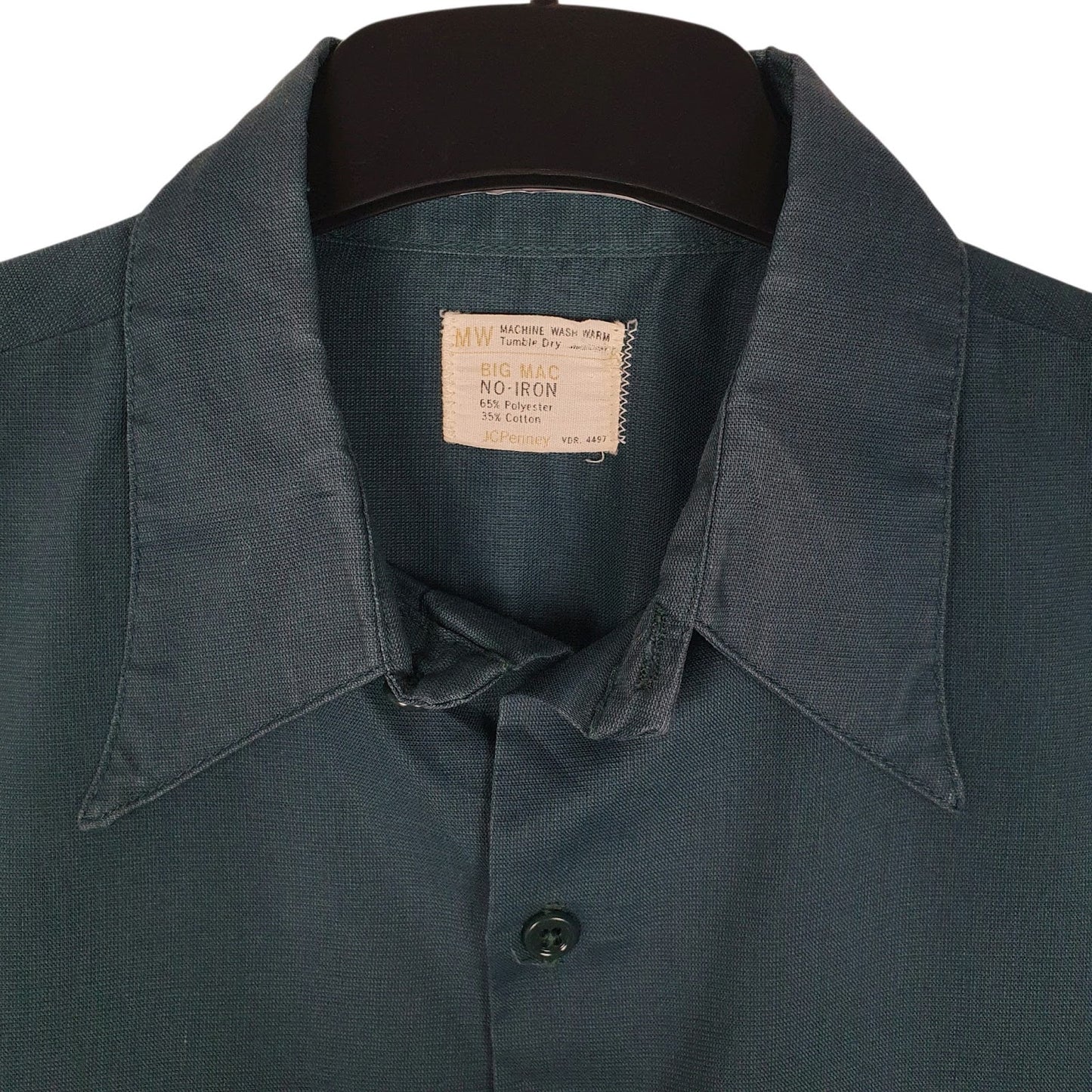 Mens Green Big Mac JC Penney Vintage 1970s  Shirt