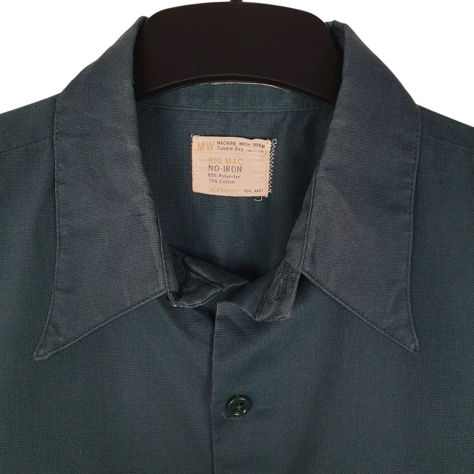 Mens Green Big Mac JC Penney Vintage 1970s  Shirt