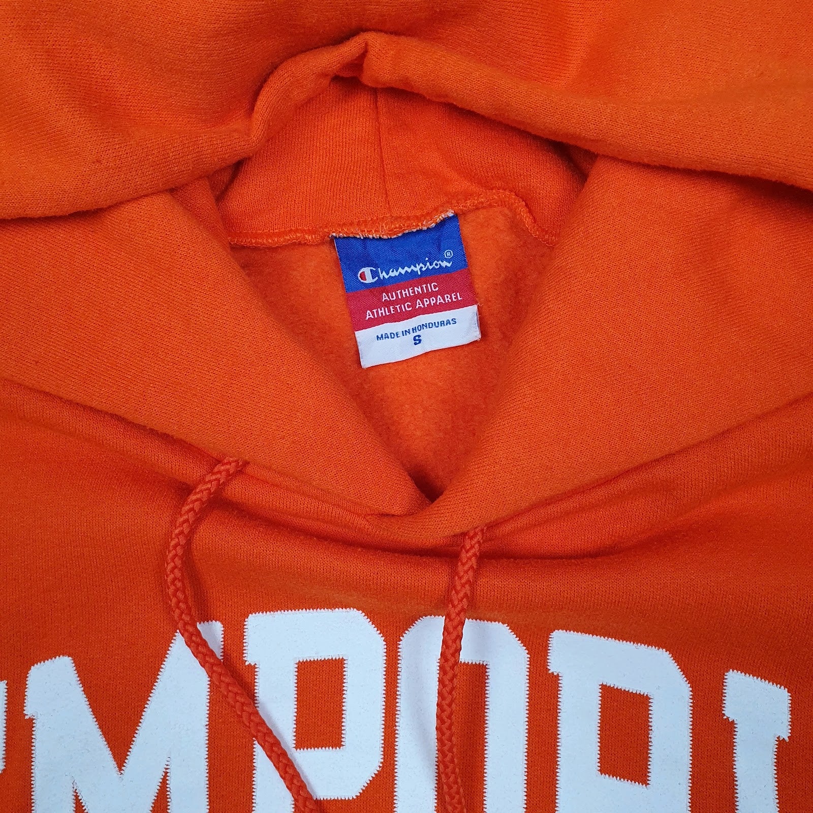 Mens Orange Champion Emporia State Hoodie Jumper