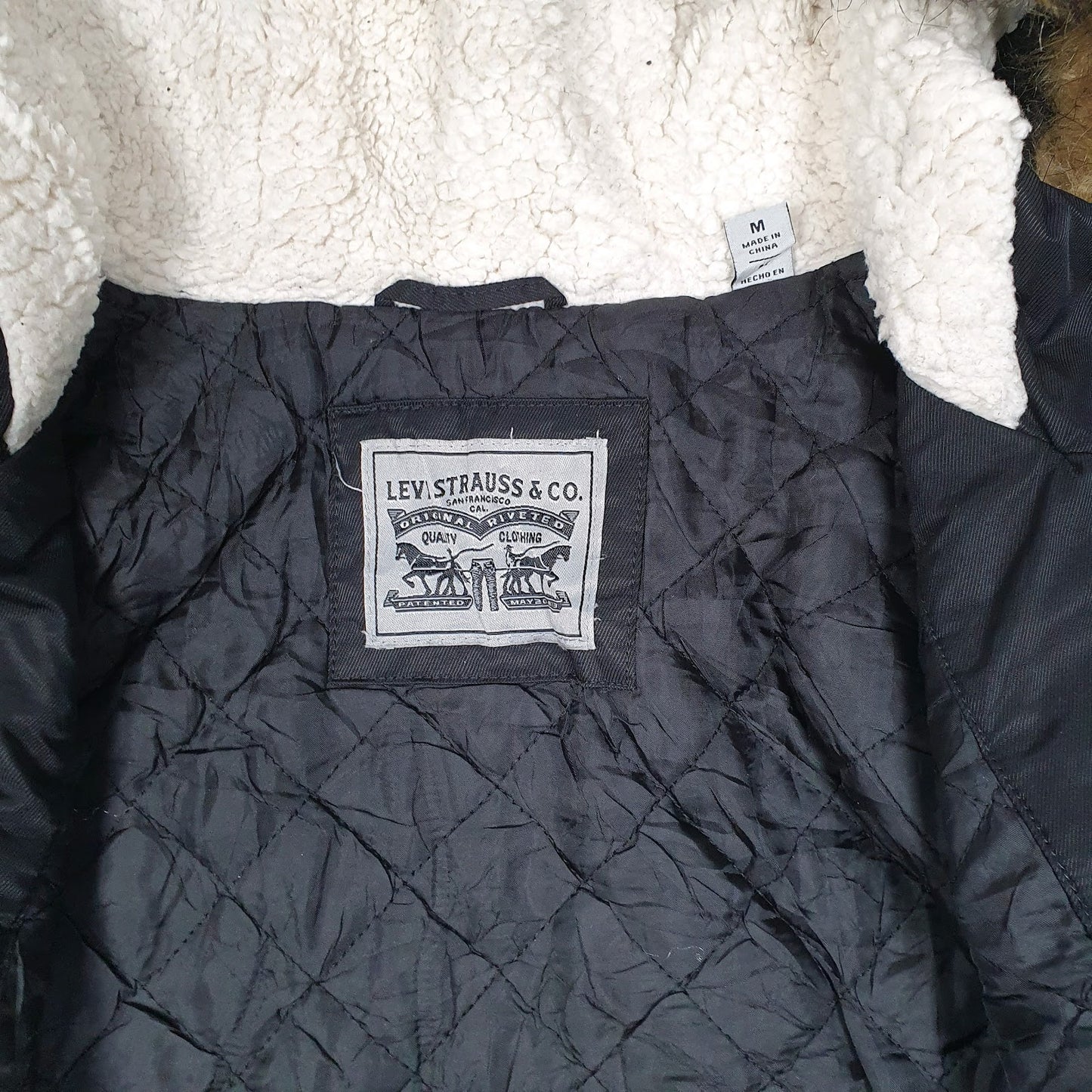 Mens Black Levis Windbreaker  Coat