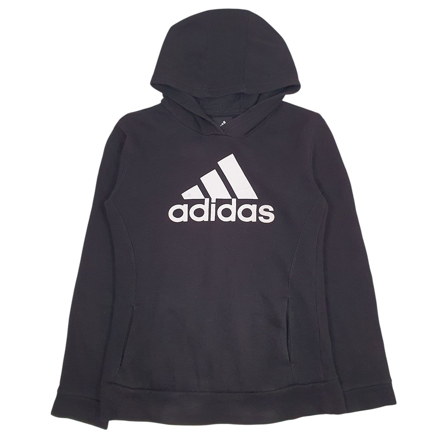 Womens Black Adidas Spellout Hoodie Jumper