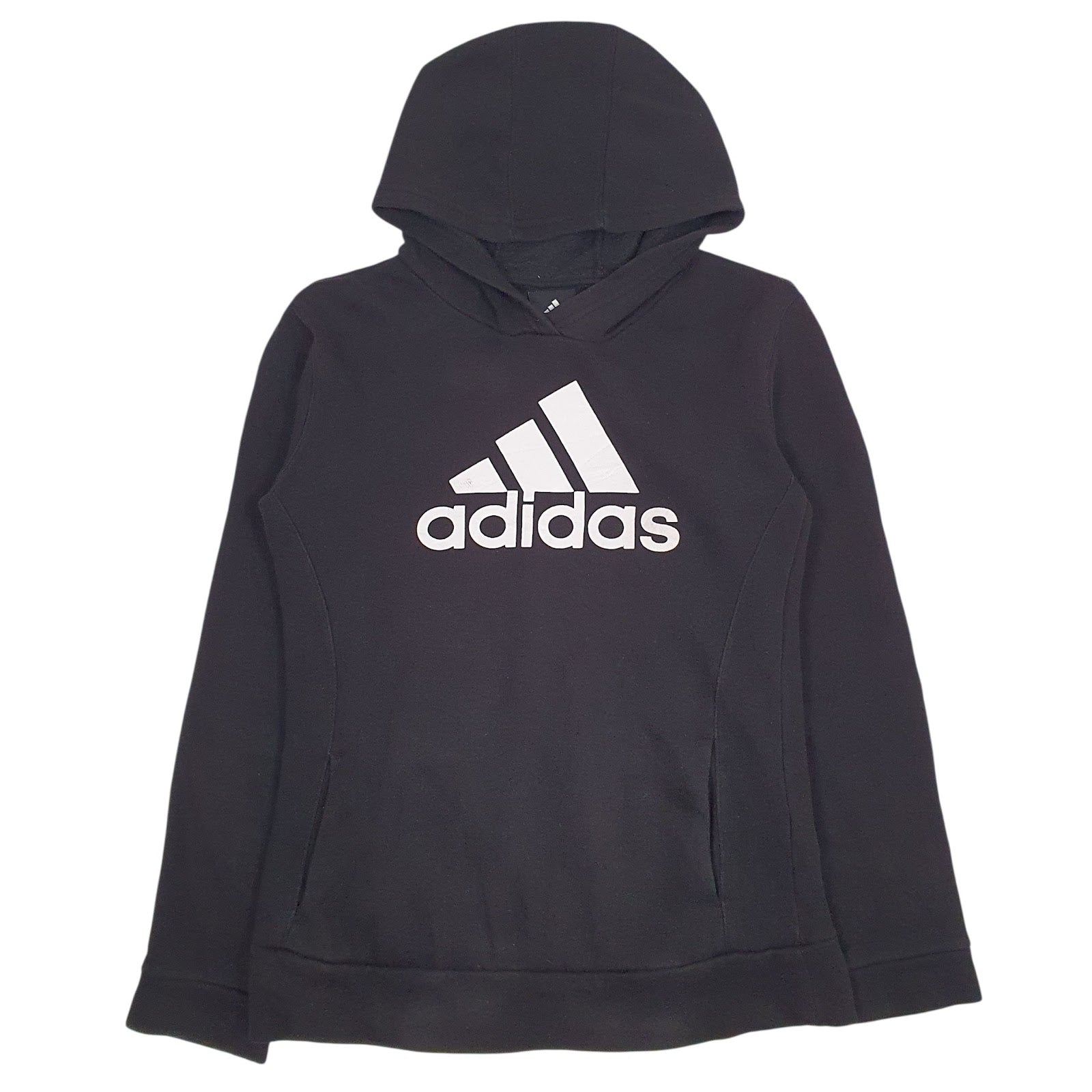 Womens Black Adidas Spellout Hoodie Jumper