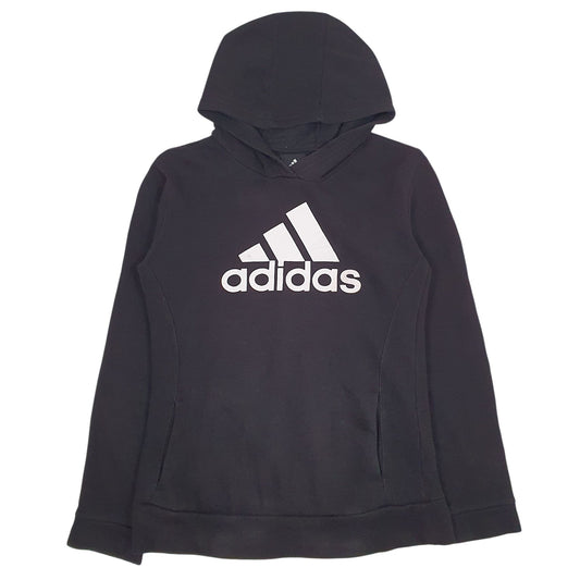 Womens Black Adidas Spellout Hoodie Jumper