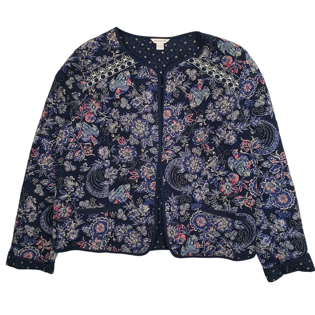 Womens Navy Monsoon Windbreaker Blazer  Coat