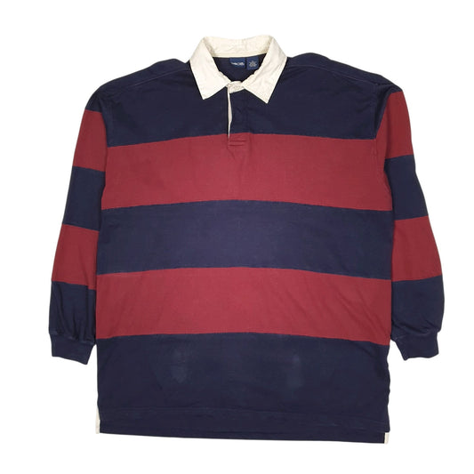 Mens Navy Cherokee Rugby Long Sleeve Polo Shirt