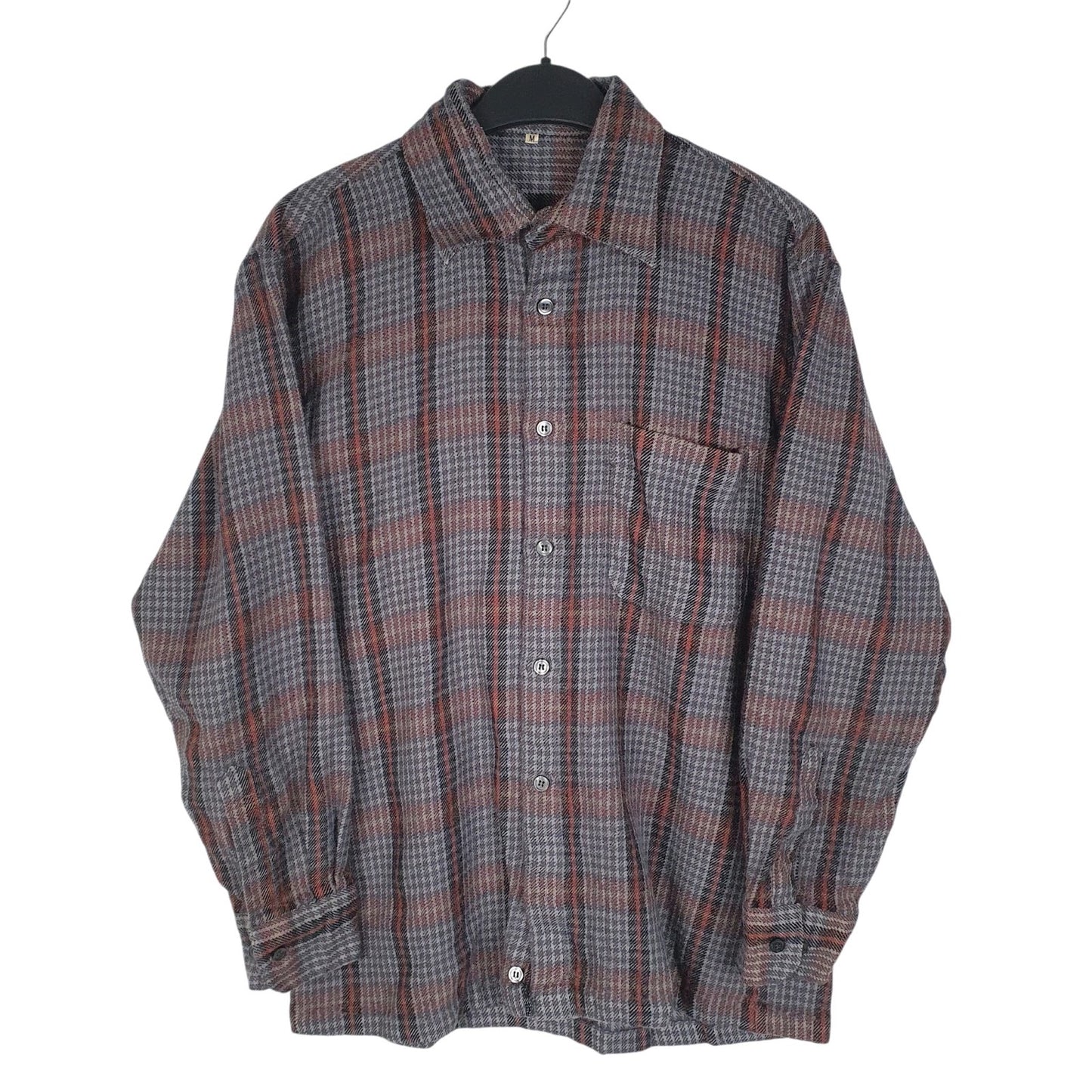 Mens Blue Iberia Vintage Flannel Long Sleeve Shirt