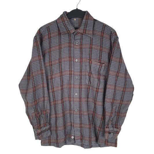 Mens Blue Iberia Vintage Flannel Long Sleeve Shirt