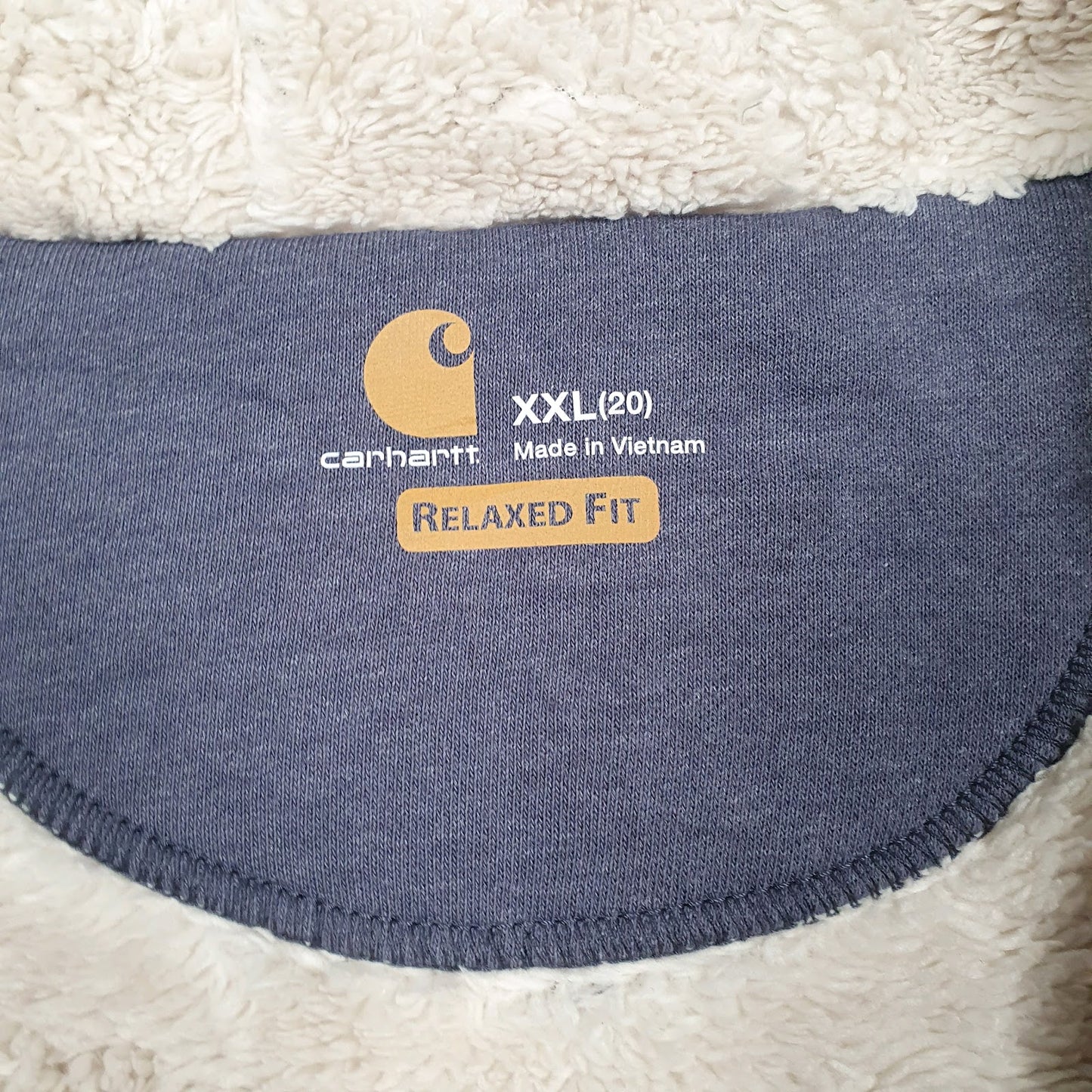 Womens Blue Carhartt Sherpa Lined Full Zip Jumper