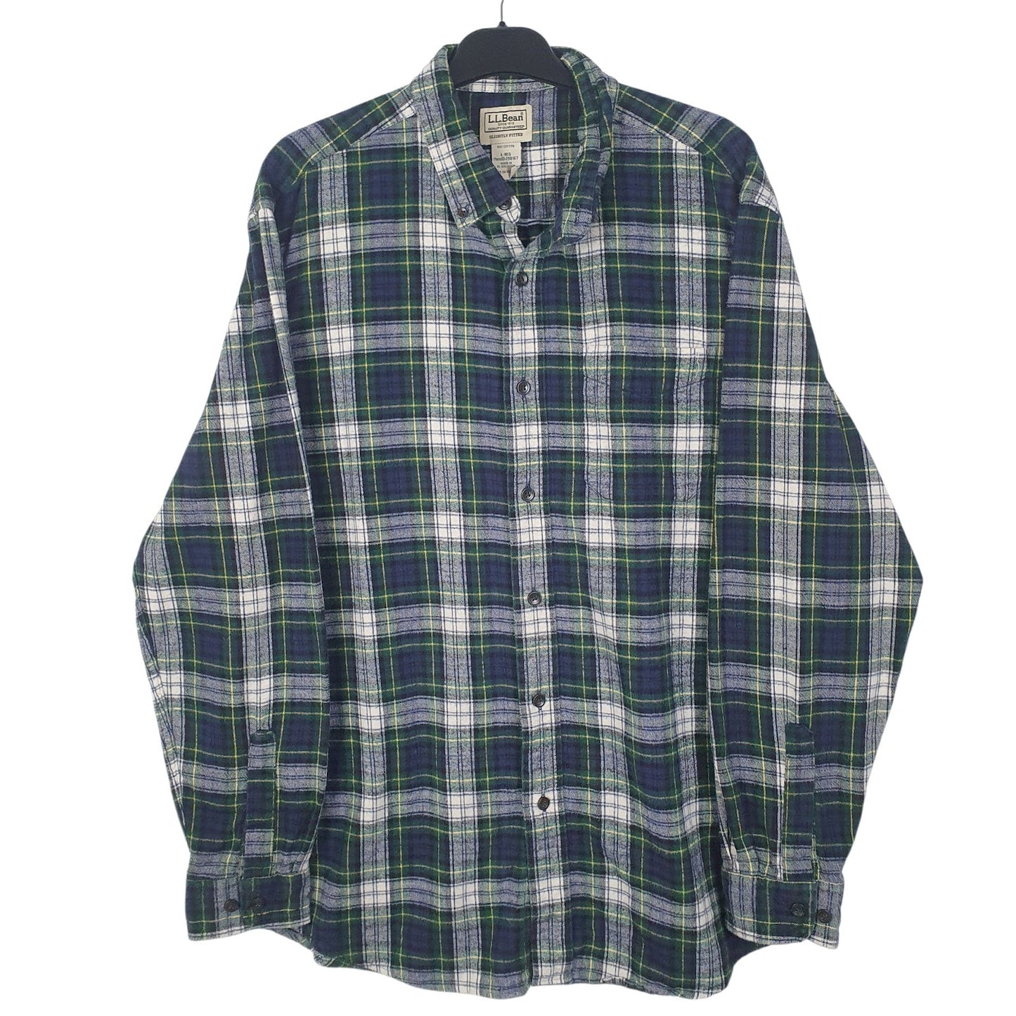 Mens Navy L.L.Bean Flannel Long Sleeve Shirt