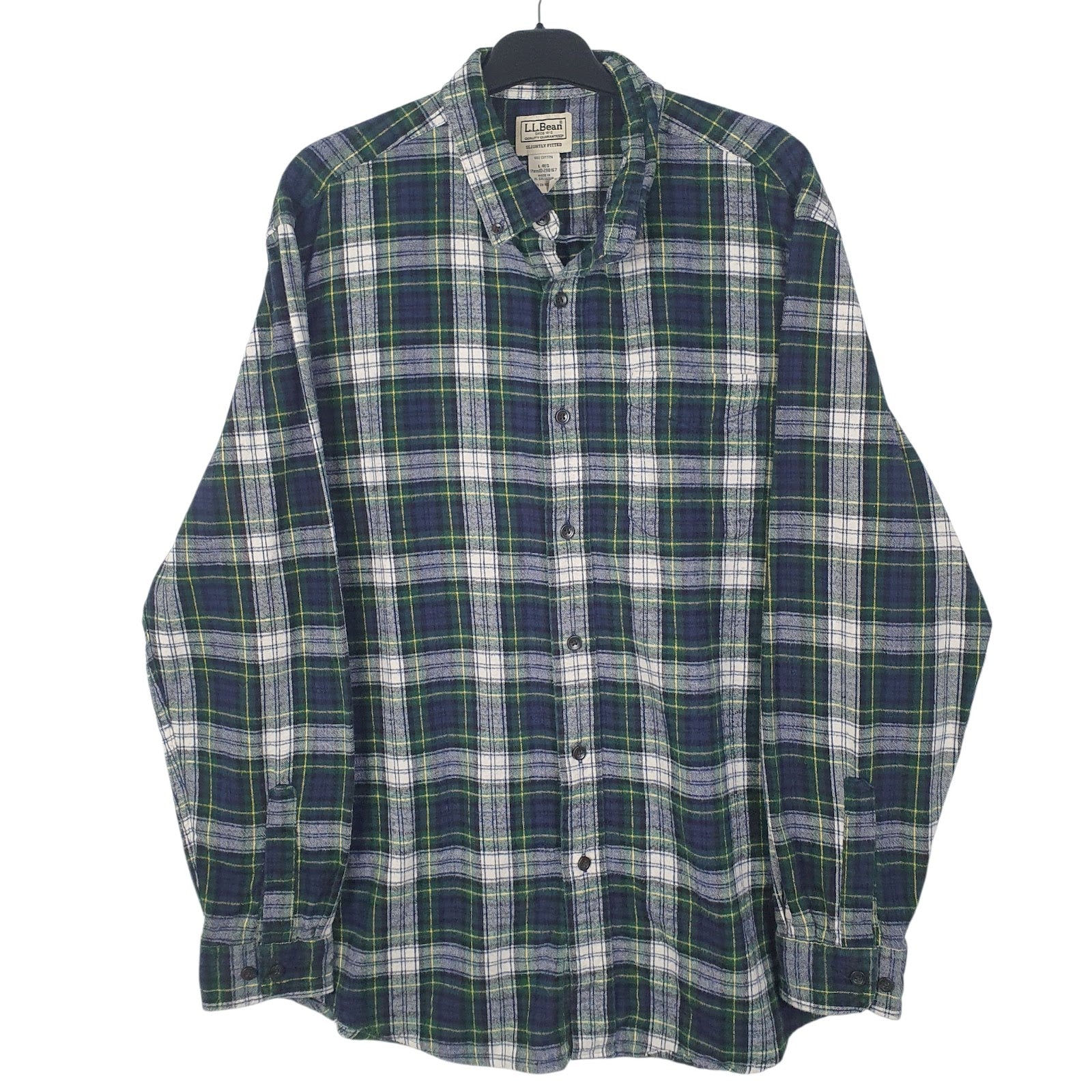 Mens Navy L.L.Bean Flannel Long Sleeve Shirt
