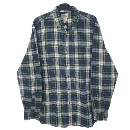 Mens Navy L.L.Bean Flannel Long Sleeve Shirt