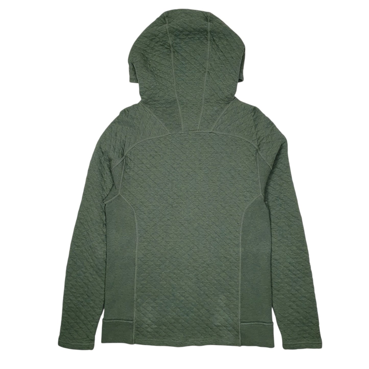 Womens Green Patagonia Quilt Hoodie Full Zip Jumper