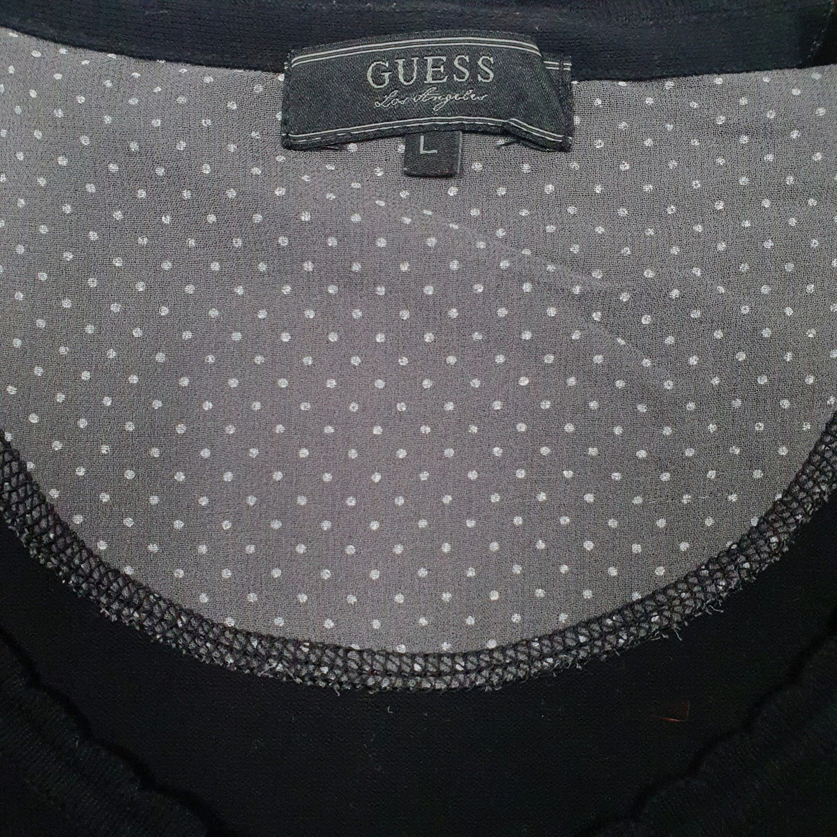 Womens Black Guess Blouse Henley  T Shirt