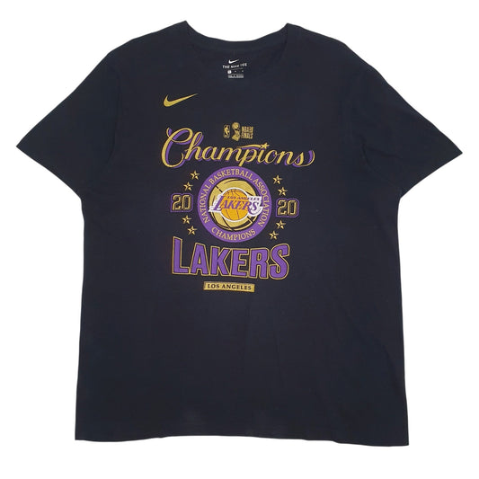 Mens Black Nike NBA Los Angeles Lakers Short Sleeve T Shirt