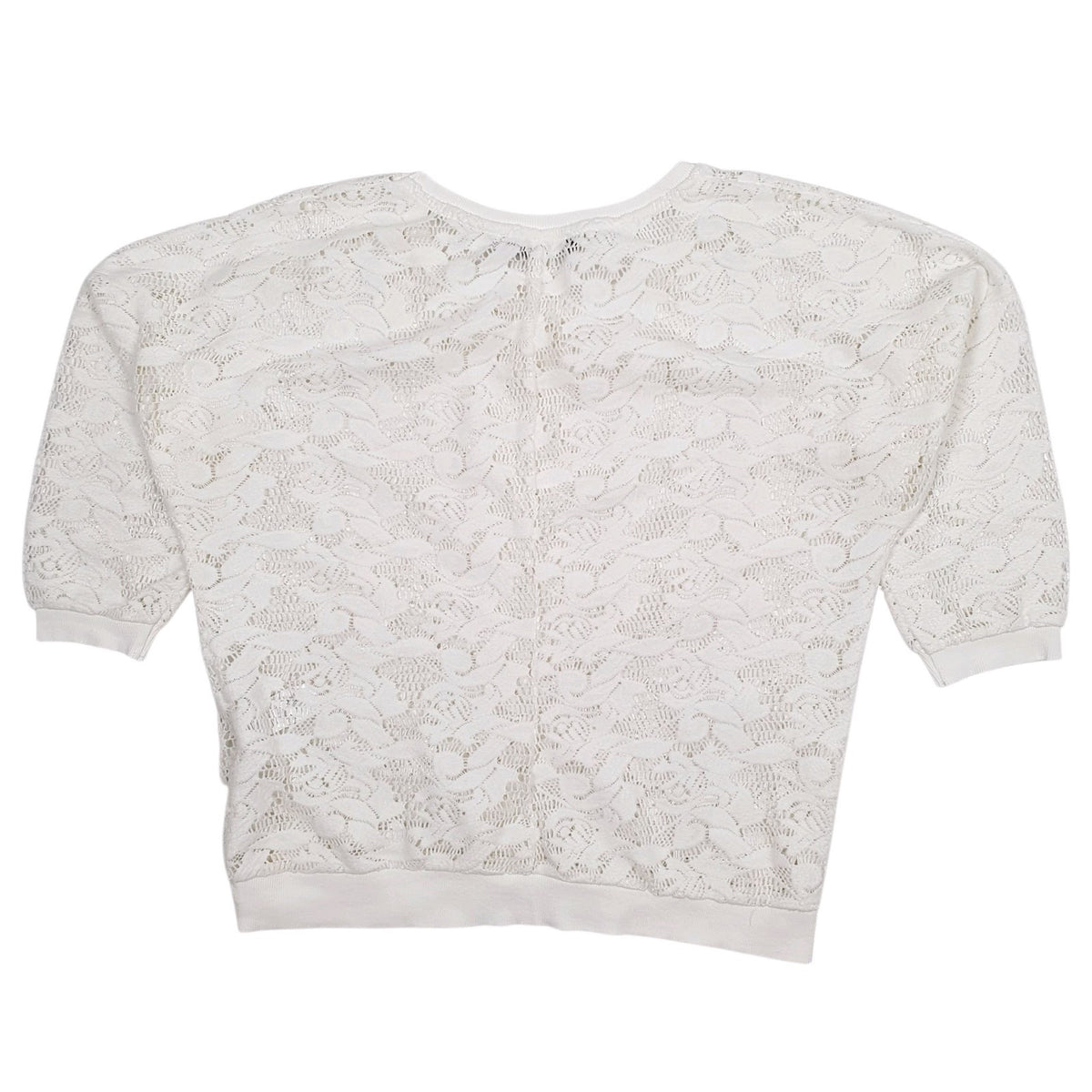 Womens White Atmosphere Shear Mesh Crewneck Jumper