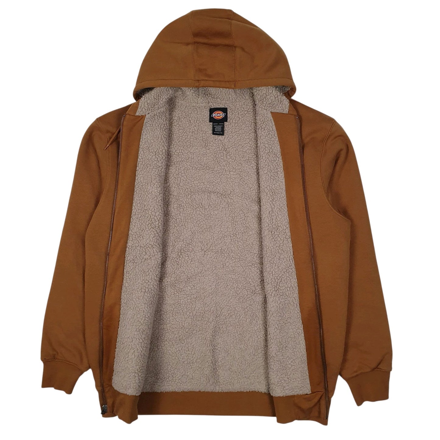 Mens Beige Dickies Sherpa Lined Hoodie Full Zip Jumper