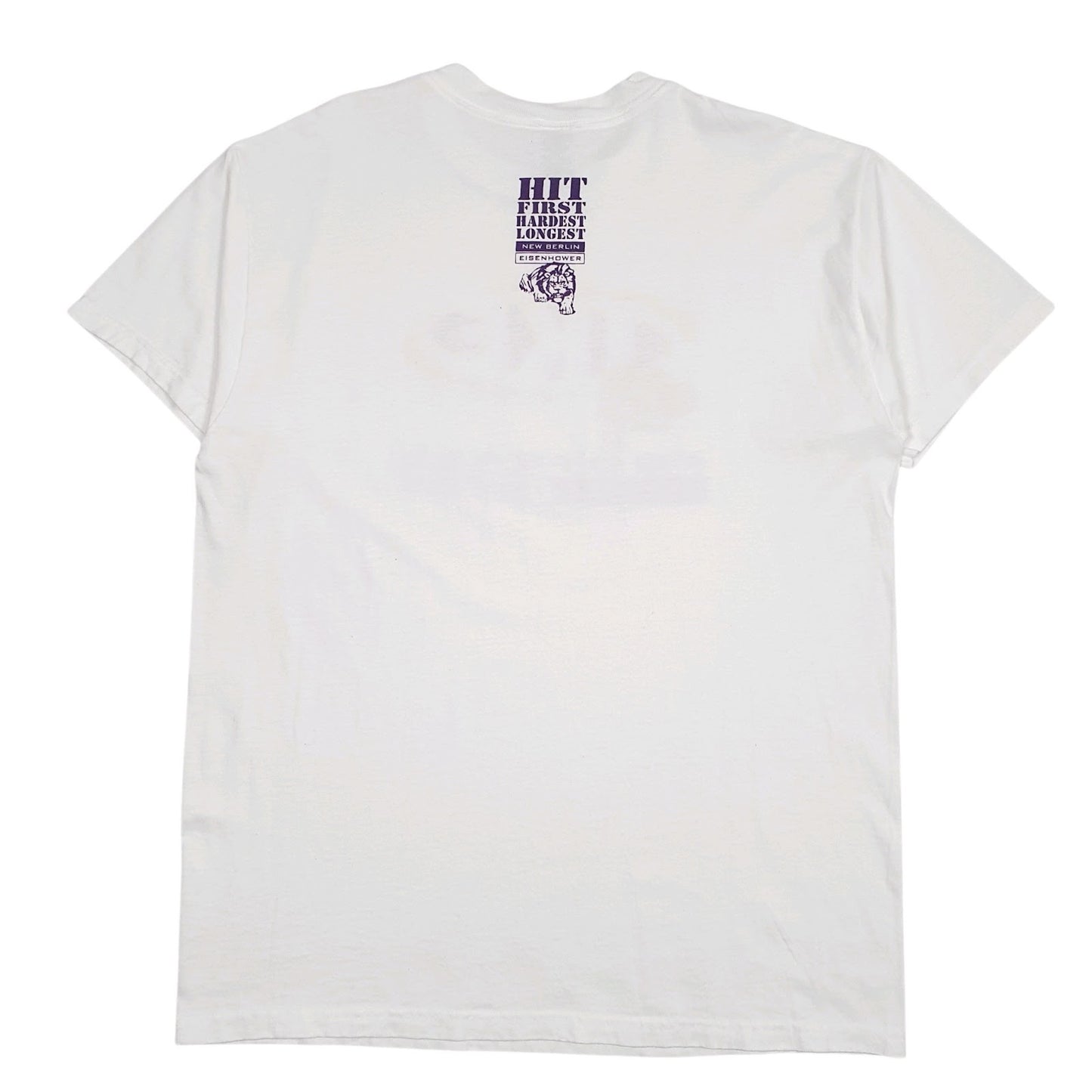 Mens White Fruit Of The Loom Ike Football  T Shirt