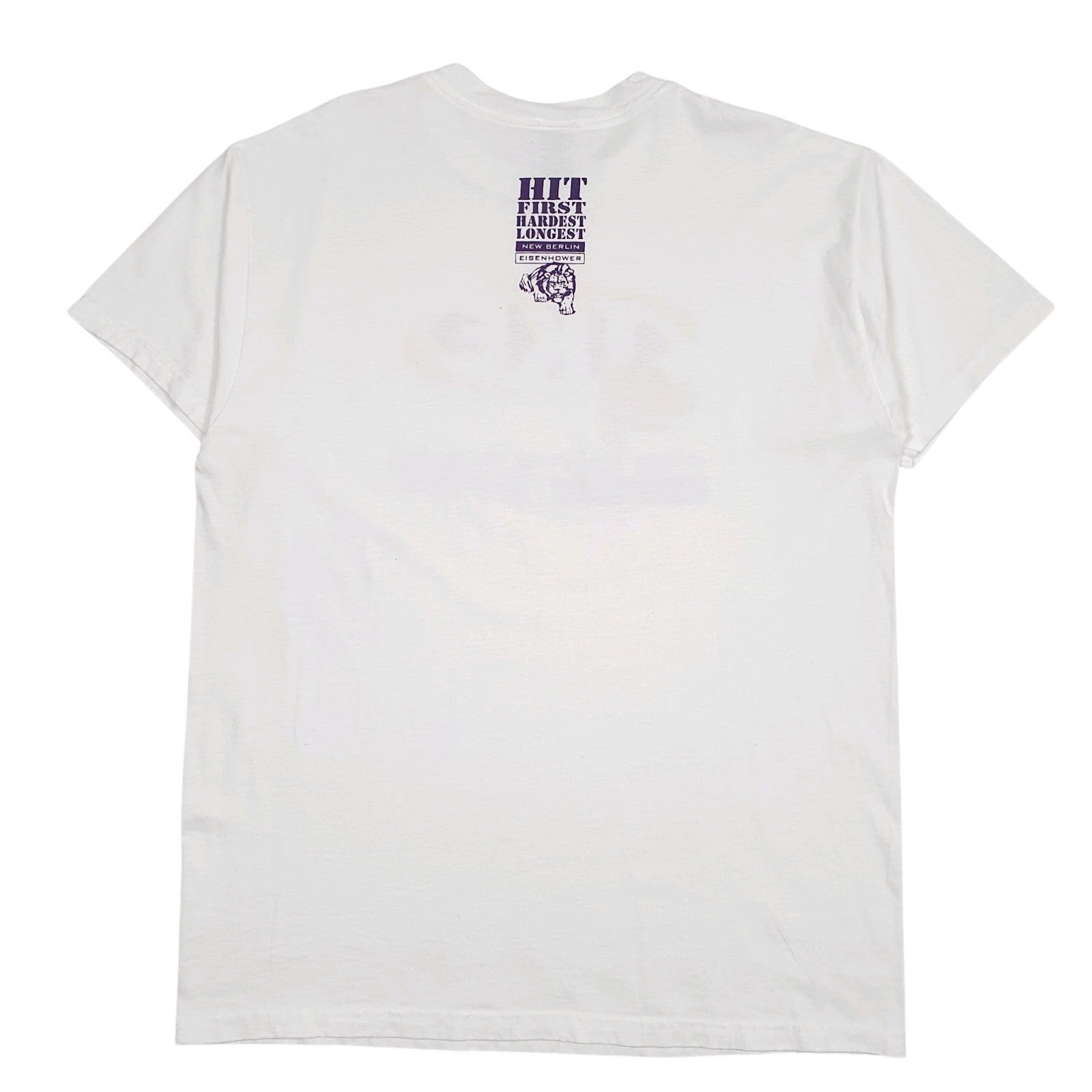 Mens White Fruit Of The Loom Ike Football  T Shirt