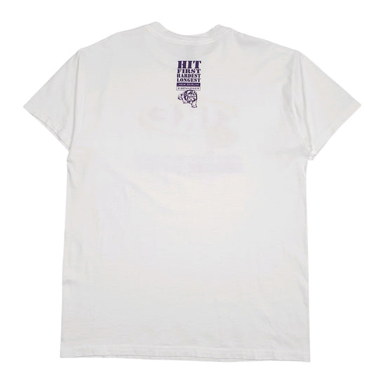 Mens White Fruit Of The Loom Ike Football  T Shirt