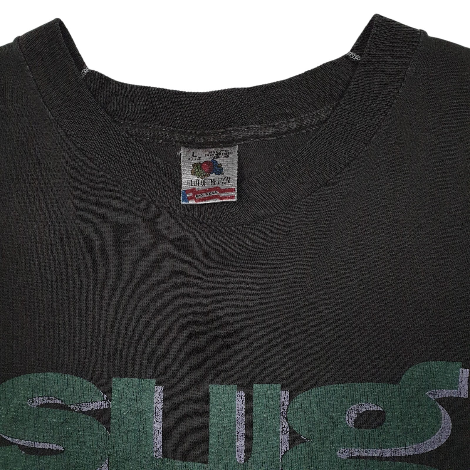 Mens Grey Fruit Of The Loom Slug Fest Vintage 90s Single Stitch  T Shirt