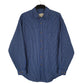 Mens Blue Eddie Bauer Vintage 00s Heavyweight Plaid Canvas Long Sleeve Shirt